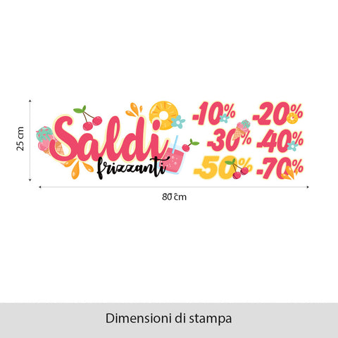 Saldi frizzanti | Vetrofania