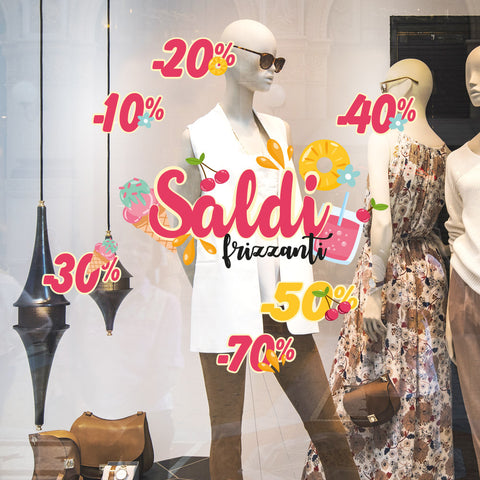 Saldi frizzanti | Vetrofania