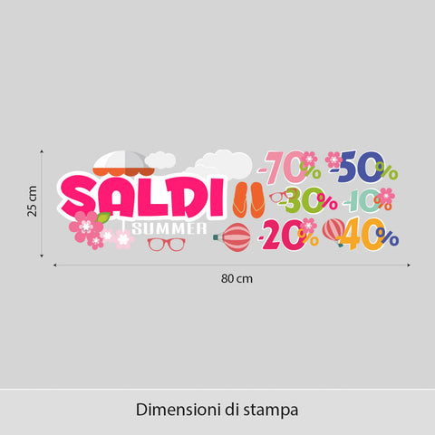 Saldi sotto l'ombrellone | Vetrofania