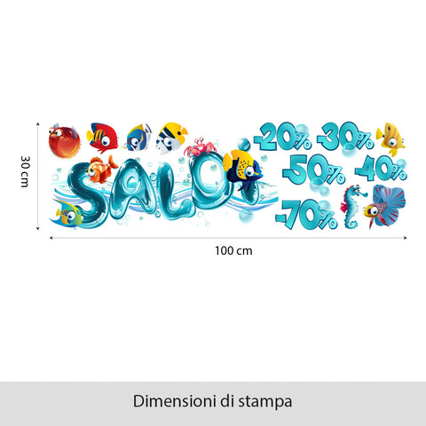 Saldi pesci tropicali | Vetrofania