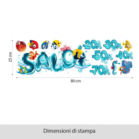 Saldi pesci tropicali | Vetrofania