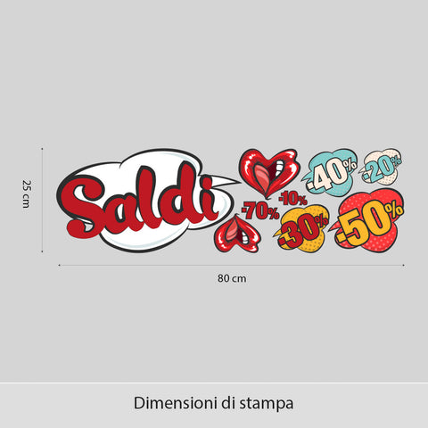 Saldi pop passaparola | Vetrofania