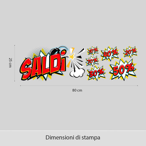 Saldi pop esplosivi | Vetrofania