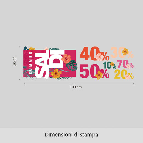 Saldi fiori tropicali | Vetrofania
