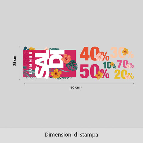 Saldi fiori tropicali | Vetrofania
