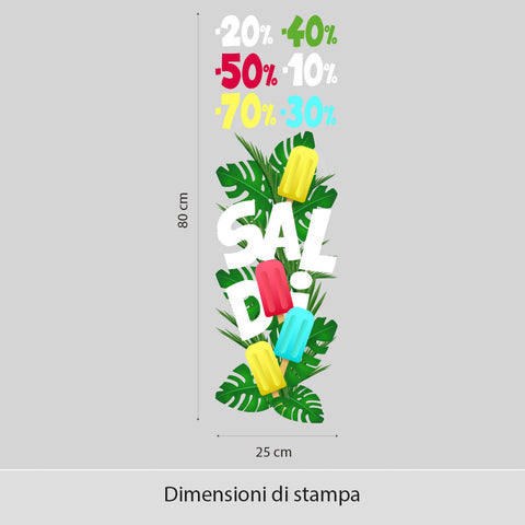 Saldi ghiaccioli tropicali | Vetrofania