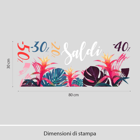 Saldi Fiori tropicali | Vetrofania