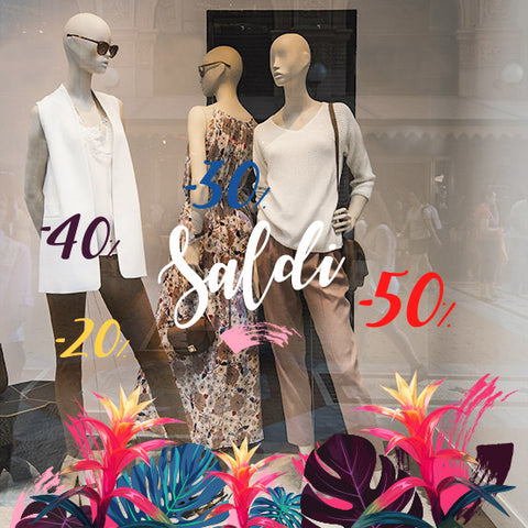 Saldi Fiori tropicali | Vetrofania