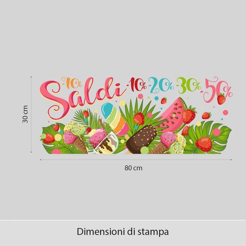 Saldi Estate Tropicale | Vetrofania