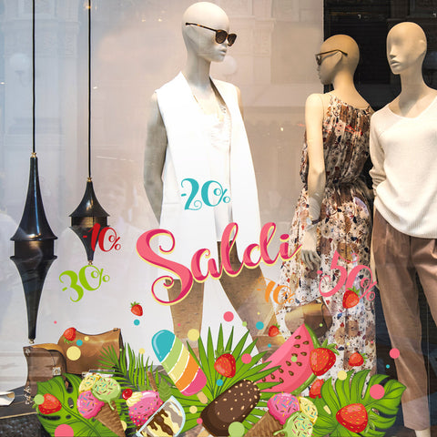 Saldi Estate Tropicale | Vetrofania