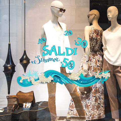 Onde di saldi | Vetrofania