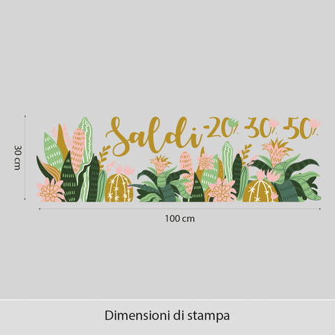 Saldi Cactus in fiore | Vetrofania