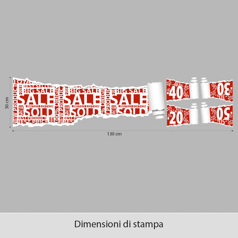 Saldi carta strappata | Vetrofania