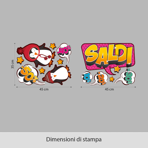 Saldi pinguini | Vetrofania