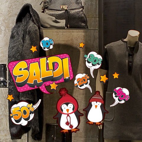 Saldi pinguini | Vetrofania