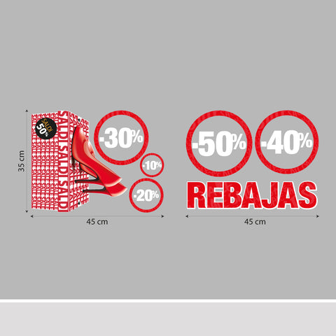 Saldi scarpe rosse | Vetrofania