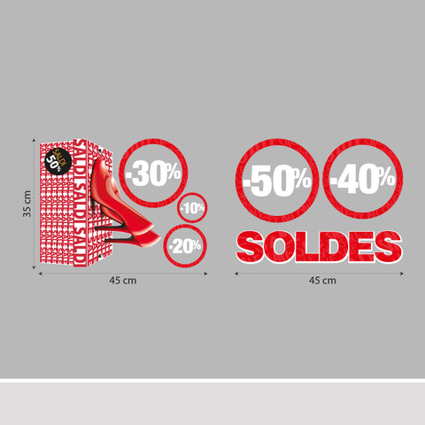 Saldi scarpe rosse | Vetrofania