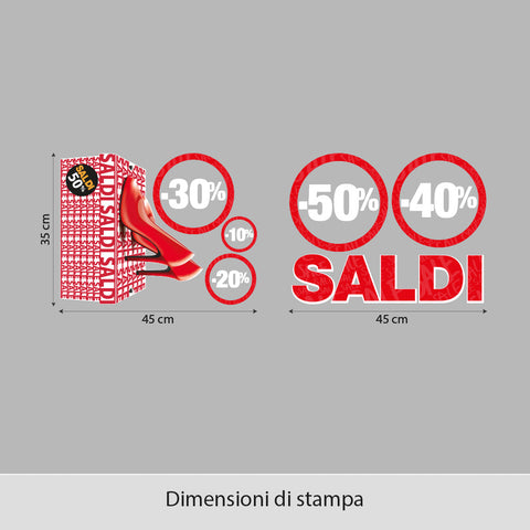 Saldi scarpe rosse | Vetrofania