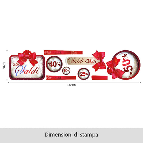 Saldi con fiocchi | Vetrofania