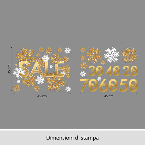 Saldi con fiocchi neve | Vetrofania