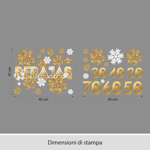 Saldi con fiocchi neve | Vetrofania