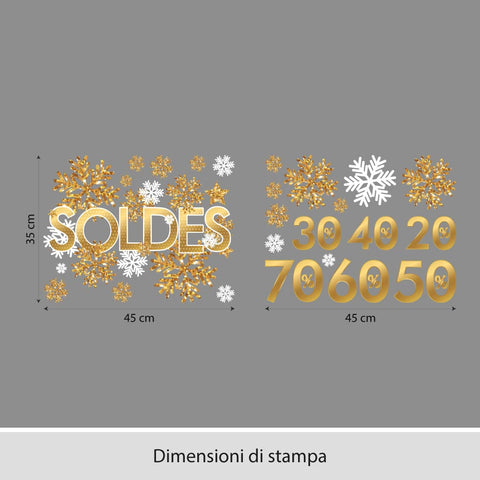 Saldi con fiocchi neve | Vetrofania