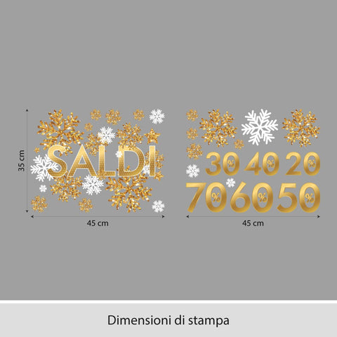 Saldi con fiocchi neve | Vetrofania