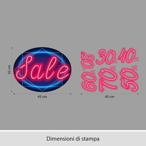 Saldi neon | Vetrofania