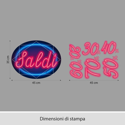 Saldi neon | Vetrofania