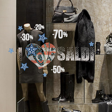 I love saldi | Vetrofania