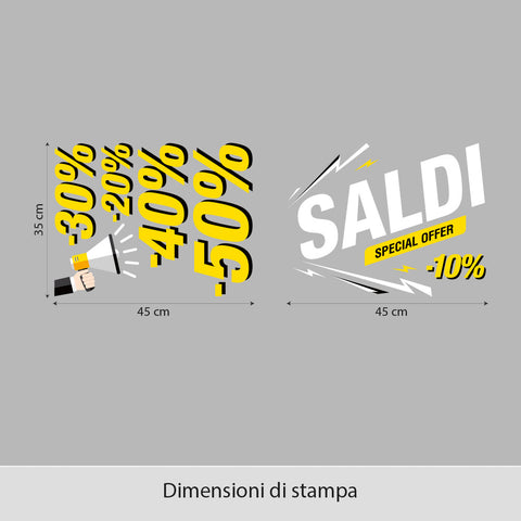 Saldi megafono | Vetrofania