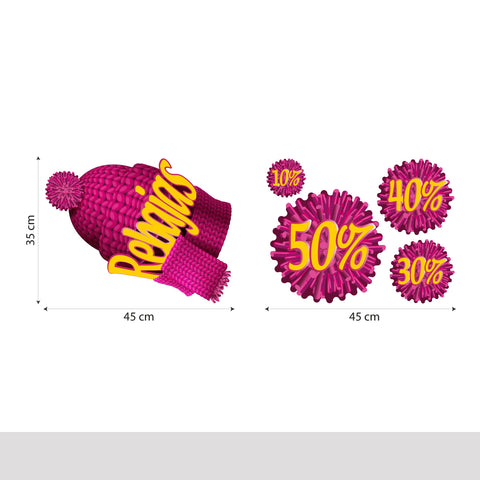 Saldi cappellino di maglia | Vetrofania