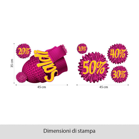 Saldi cappellino di maglia | Vetrofania