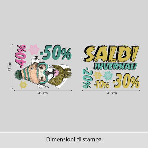 Saldi Cagnolino con cappellino | Vetrofania