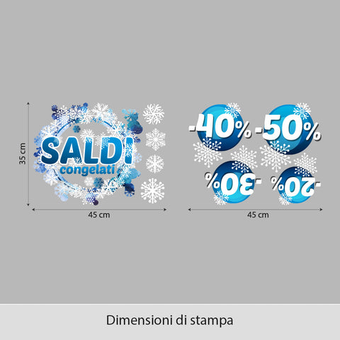 Saldi ghirlanda di ghiaccio | Vetrofania