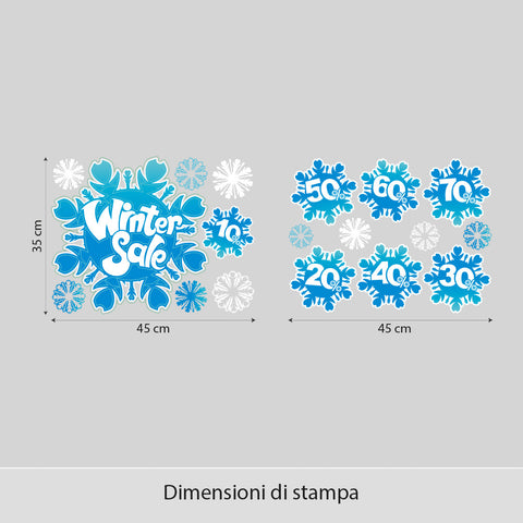 Saldi fiocchi di neve | Vetrofania