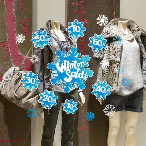 Saldi fiocchi di neve | Vetrofania