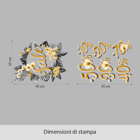 Saldi oro tropicale | Vetrofania