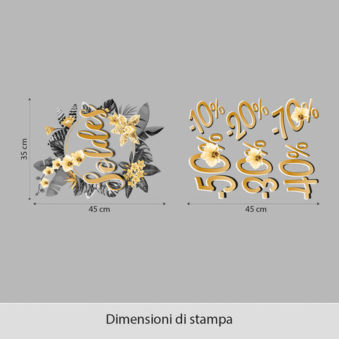 Saldi oro tropicale | Vetrofania