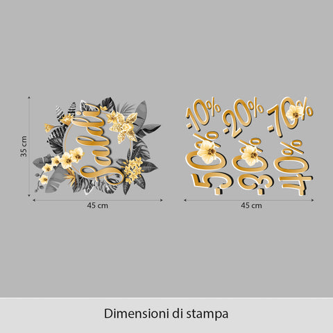 Saldi oro tropicale | Vetrofania