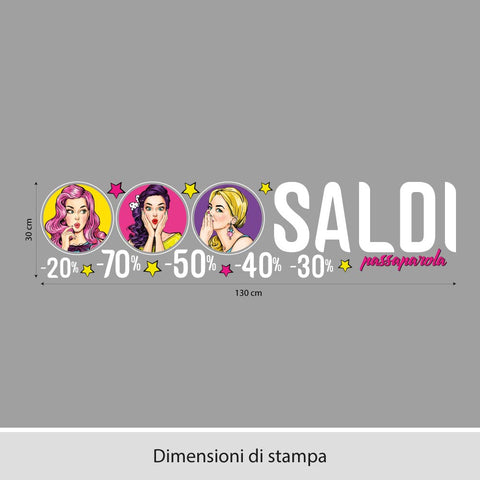 Saldi passa parola | Vetrofania