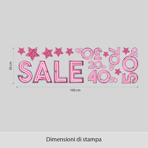 Saldi pink neon | Vetrofania