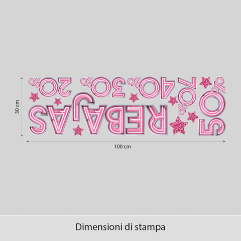 Saldi pink neon | Vetrofania