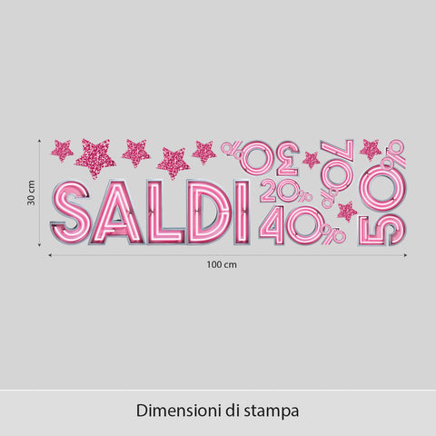 Saldi pink neon | Vetrofania