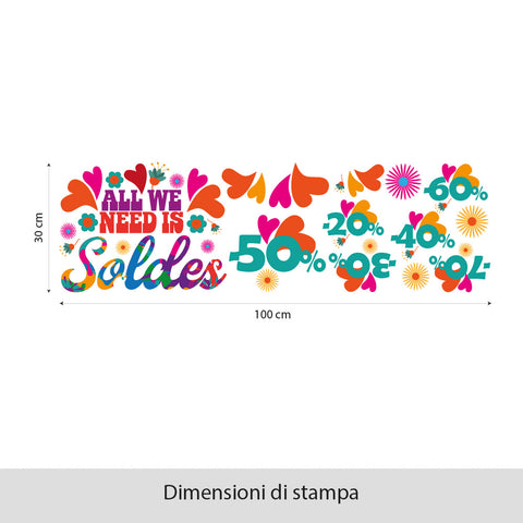 All we need is saldi | Vetrofania