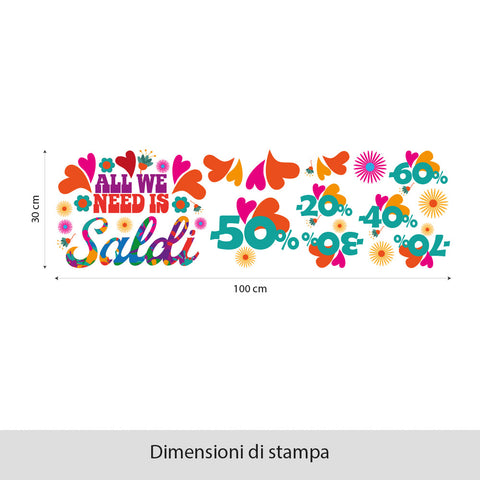 All we need is saldi | Vetrofania