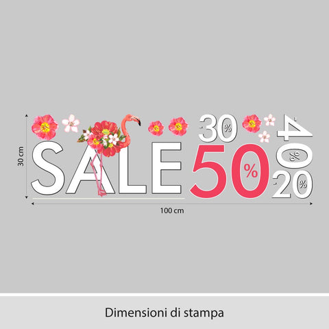 Saldi fenicottero rosa | Vetrofania