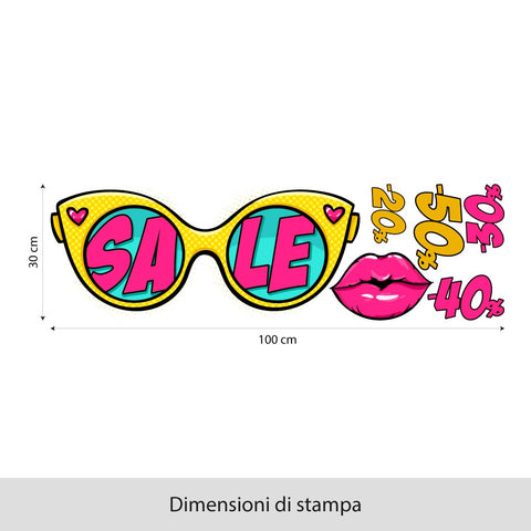 Saldi occhiali pop | Vetrofania