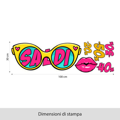 Saldi occhiali pop | Vetrofania