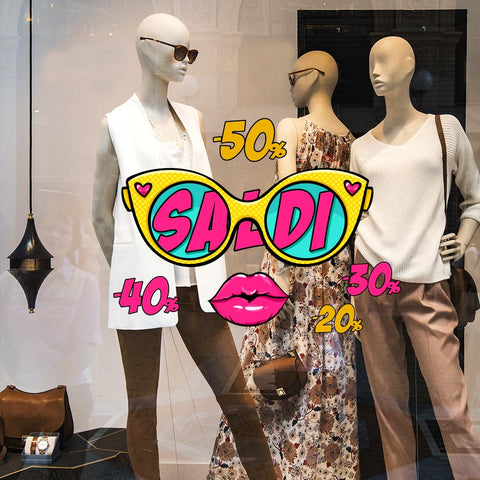 Saldi occhiali pop | Vetrofania